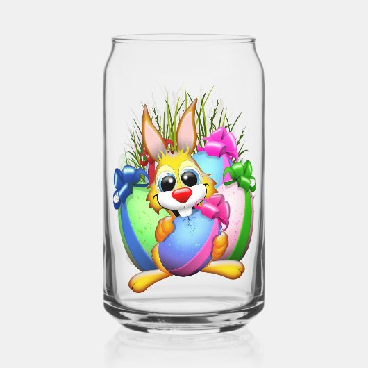 Funny Bunny biting an Easter Egg ガラス缶 (裏面)