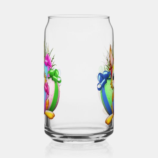 Funny Bunny biting an Easter Egg ガラス缶 (右)