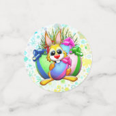 Funny Bunny biting an Easter Egg コンフェッティ (スモール正面)