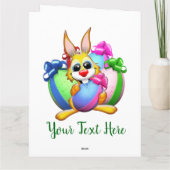 Funny Bunny biting an Easter Egg サンキューカード (裏面)