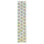 Funny Bunny biting an Easter Egg ショートテーブルランナー (正面)