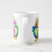 Funny Bunny biting an Easter Egg ジャンボコーヒーマグカップ (裏面)