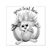 Funny Bunny biting an Easter Egg セルフインキングスタンプ (デザイン)