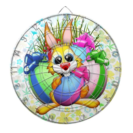 Funny Bunny biting an Easter Egg ダーツボード (正面)