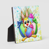 Funny Bunny biting an Easter Egg フォトプラーク (正面)