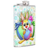 Funny Bunny biting an Easter Egg フラスク (右)