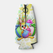 Funny Bunny biting an Easter Egg ボトルクーラー (裏面)
