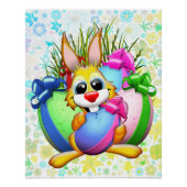 Funny Bunny biting an Easter Egg ポスター (正面)
