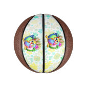 Funny Bunny biting an Easter Egg ミニバスケットボール (縦)