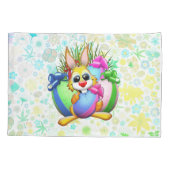 Funny Bunny biting an Easter Egg 枕カバー (裏面)