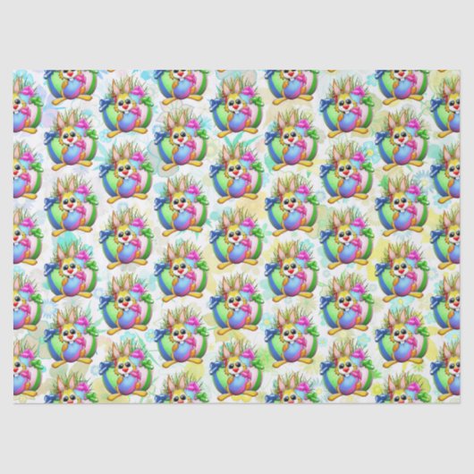 Funny Bunny biting an Easter Egg 薄葉紙 (正面)