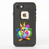Funny Bunny biting an Easter Egg LifeProof iPhoneケース (裏面)
