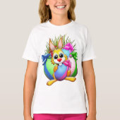 Funny Bunny biting an Easter Egg Tシャツ (正面)