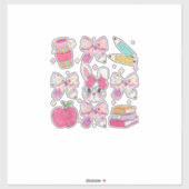 Funny Bunny Coquette Bow Rabbit Teacher Easter Ret シール (シート)