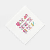 Funny Bunny Coquette Bow Rabbit Teacher Easter Ret スタンダードランチョンナプキン (角)