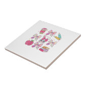 Funny Bunny Coquette Bow Rabbit Teacher Easter Ret タイル (側面)