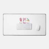 Funny Bunny Coquette Bow Rabbit Teacher Easter Ret デスクマット (キーボード&マウス)
