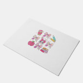 Funny Bunny Coquette Bow Rabbit Teacher Easter Ret ドアマット (アングル)