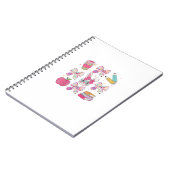 Funny Bunny Coquette Bow Rabbit Teacher Easter Ret ノートブック (左側)