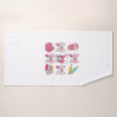 Funny Bunny Coquette Bow Rabbit Teacher Easter Ret バスタオル (バスタオル)