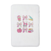 Funny Bunny Coquette Bow Rabbit Teacher Easter Ret バスマット (正面縦)