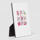 Funny Bunny Coquette Bow Rabbit Teacher Easter Ret フォトプラーク (側面)