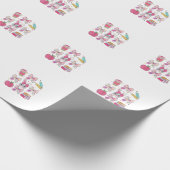 Funny Bunny Coquette Bow Rabbit Teacher Easter Ret ラッピングペーパー (角)