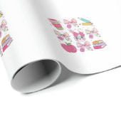 Funny Bunny Coquette Bow Rabbit Teacher Easter Ret ラッピングペーパー (ロールコーナー)