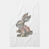 Funny Bunny Crochet Patchwork Camo Rabbit Happy Ea キッチンタオル (縦)
