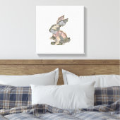 Funny Bunny Crochet Patchwork Camo Rabbit Happy Ea キャンバスプリント (インサイチュ (寝室))