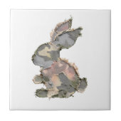 Funny Bunny Crochet Patchwork Camo Rabbit Happy Ea タイル (正面)