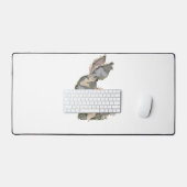 Funny Bunny Crochet Patchwork Camo Rabbit Happy Ea デスクマット (キーボード&マウス)