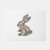 Funny Bunny Crochet Patchwork Camo Rabbit Happy Ea ドアマット (正面)