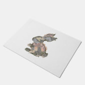 Funny Bunny Crochet Patchwork Camo Rabbit Happy Ea ドアマット (アングル)