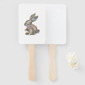 Funny Bunny Crochet Patchwork Camo Rabbit Happy Ea ハンドファン (正面&裏面)