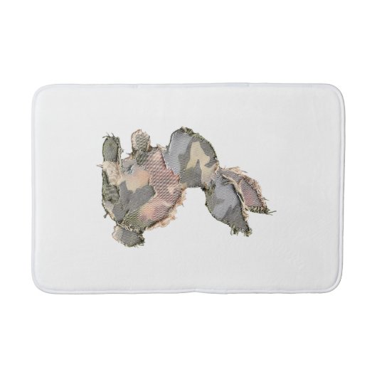 Funny Bunny Crochet Patchwork Camo Rabbit Happy Ea バスマット (正面)