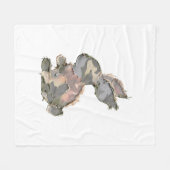 Funny Bunny Crochet Patchwork Camo Rabbit Happy Ea フリースブランケット (正面(横))