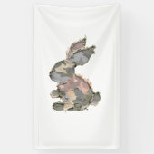 Funny Bunny Crochet Patchwork Camo Rabbit Happy Ea 横断幕 (縦)