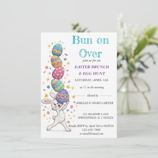 Funny Bunny Easter BRUNCH & HUNT 招待状 (スタンド正面)