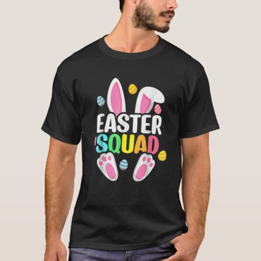 Funny Bunny Easter Squad Family Matching Easter Da Tシャツ (正面)