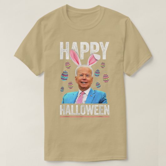 Funny Bunny Eggs Biden Happy Halloween Day For Eas Tシャツ (デザイン正面)