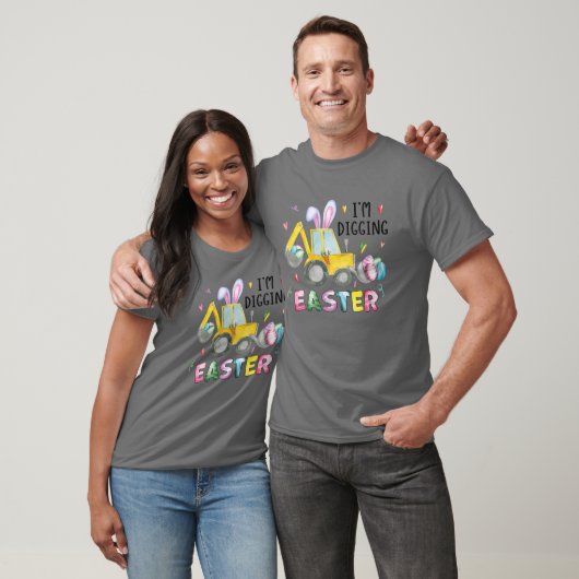 Funny Bunny Excavator Easter Egg Kid Boys Easter Tシャツ (ユニセックス)