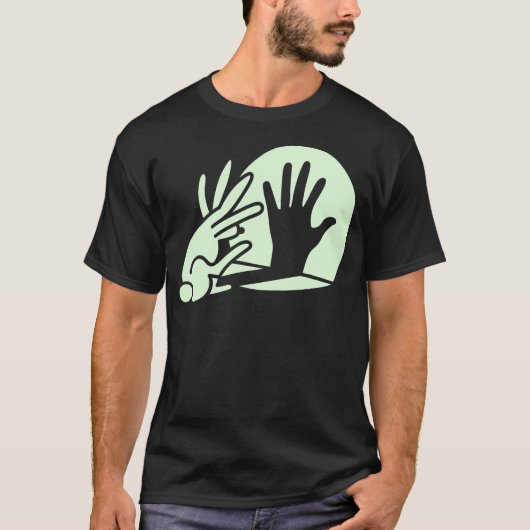 Funny Bunny Hand Shadow Puppet Rabbit Humor Tシャツ (正面)