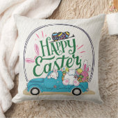 Funny Bunny Happy Easter Day クッション (ブランケット)