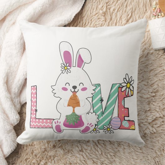 Funny Bunny Happy Easter Day クッション (ブランケット)