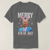 Funny Bunny Joe Biden 4th Of July Happy Easter Day Tシャツ (デザイン正面)