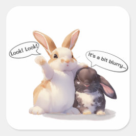 Funny Bunny –[Look! Look!][It's a bit blurry...] スクエアシール