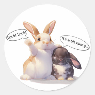 Funny Bunny –[Look! Look!][It's a bit blurry...] ラウンドシール