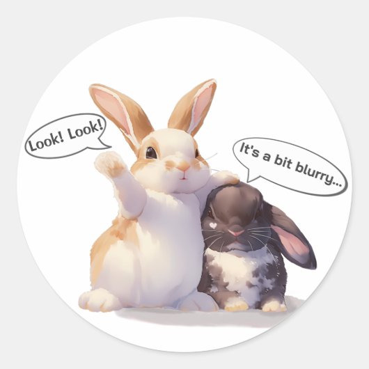 Funny Bunny –[Look! Look!][It's a bit blurry...] ラウンドシール (正面)