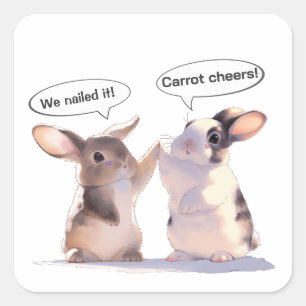 Funny Bunny sticker –Is someone watching スクエアシール